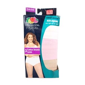 Fruit of the Loom Fit for Me Plus Size Briefs sz 12 New Women Cotton Underwear